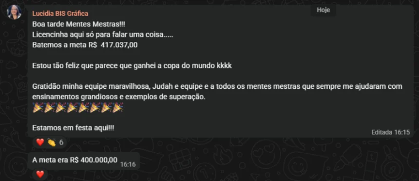 Resultado compartilhado por aluno AFACOM