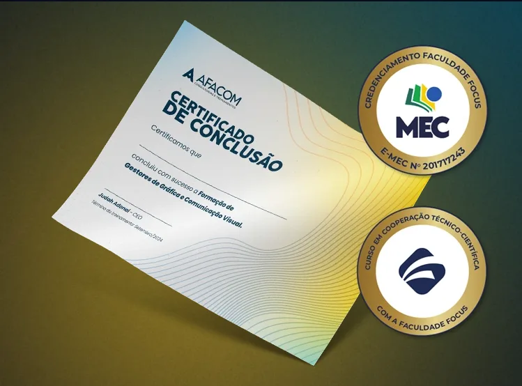 Certificado de conclusão AFACOM com selos MEC